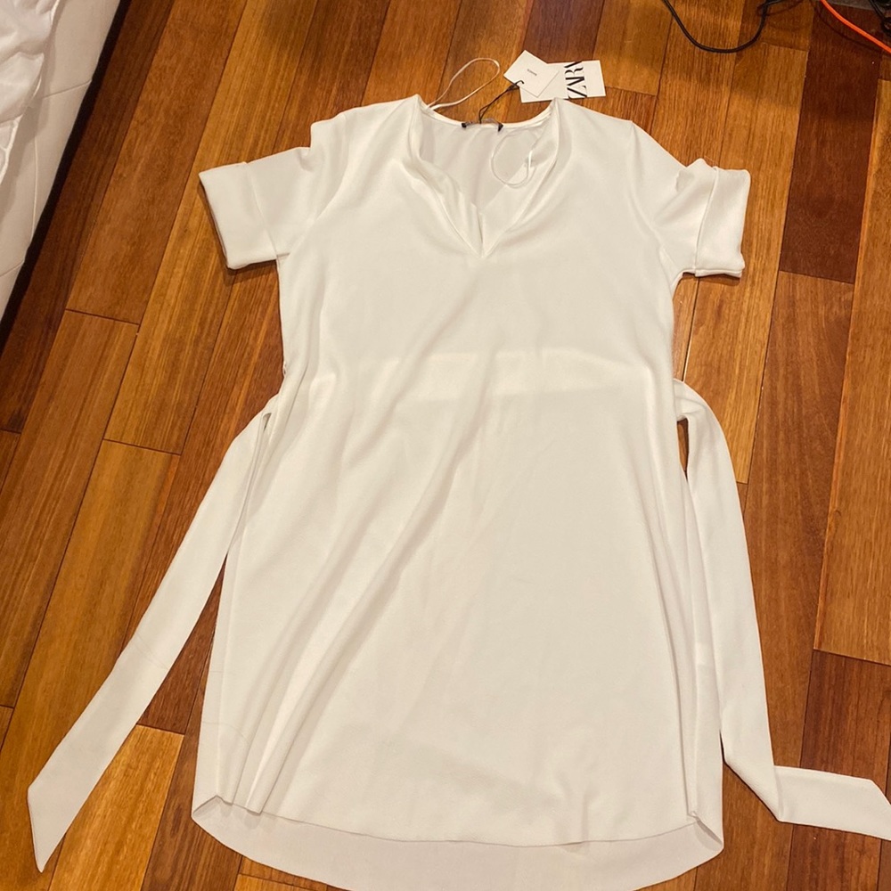 white zara dress